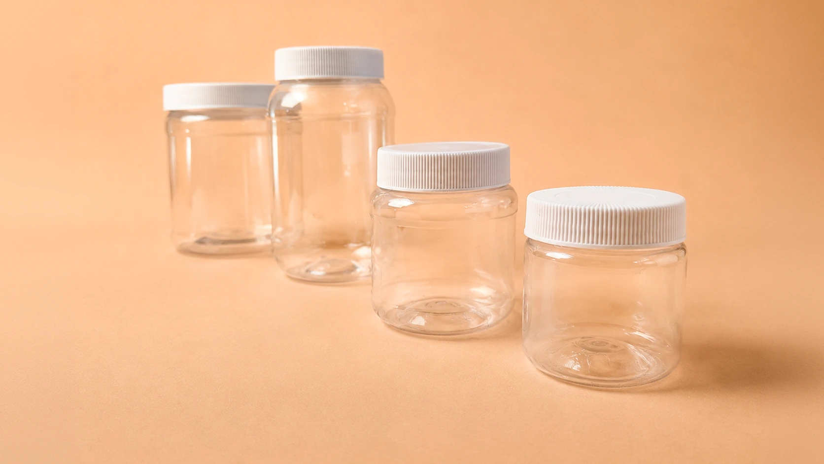 Tarros PET cristal de diferentes capacidades para alimentos y cosméticos